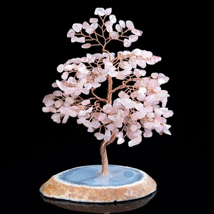 Prospérité - TREE OF LIFE IN ROSE QUARTZ AND AGATE