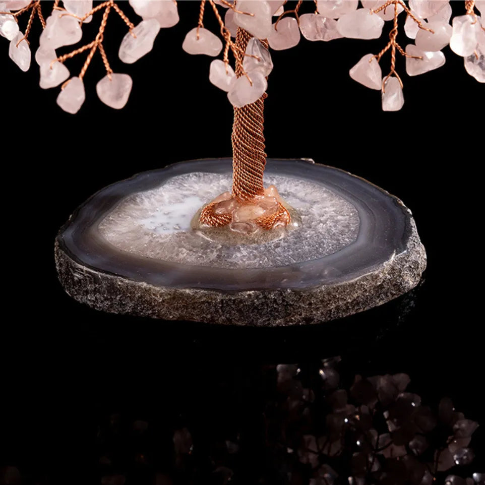 Prospérité - TREE OF LIFE IN ROSE QUARTZ AND AGATE