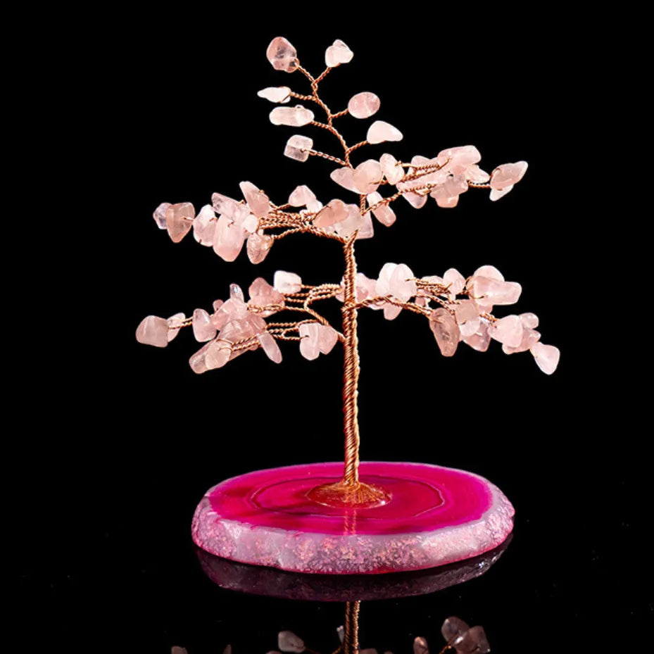 Prospérité - TREE OF LIFE IN ROSE QUARTZ AND AGATE